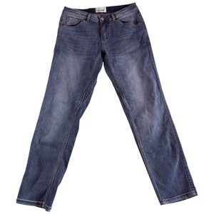 DU/ER Performance Jeans Womens 27x28 (30x26.5) Blue Denim Tapered Leg Motorcycle